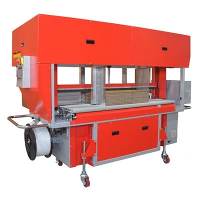 Transpak TP-702CQ3-S High Speed Corrugated Strapper with Integrated Squaring System Corrugated Solutions