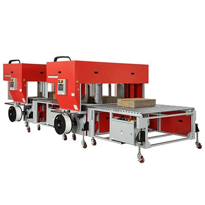 Transpak TP-702CQ3-T High Speed Corrugated Strapper with Integrated Squaring System Corrugated Solutions
